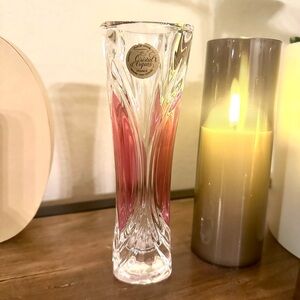 Vintage Cristal D'Arques Chatelet Crystal Cute Pink Flower Vase Elegant Girly